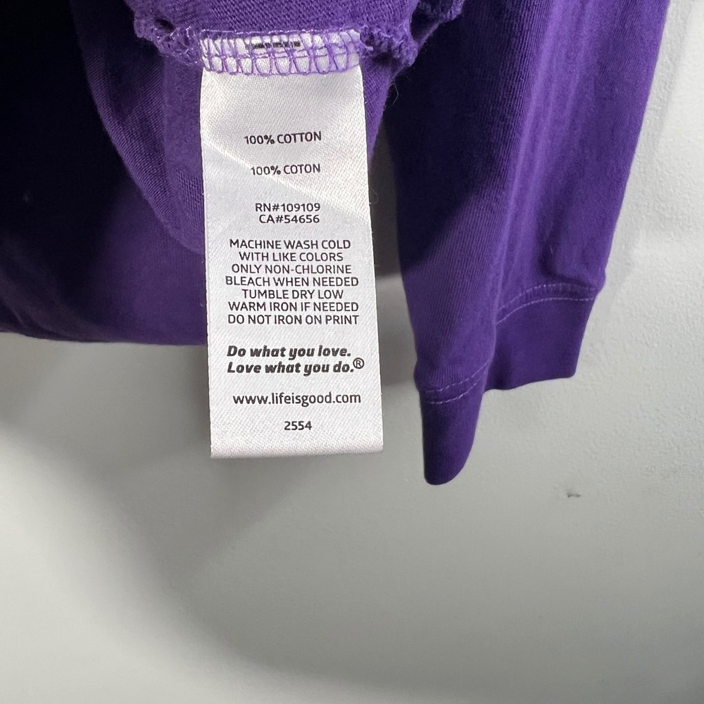 Womens Life is Good LS Crusher T Don't Stop Believin Pumpkin Halloween Purple L - Picture 6 of 9
